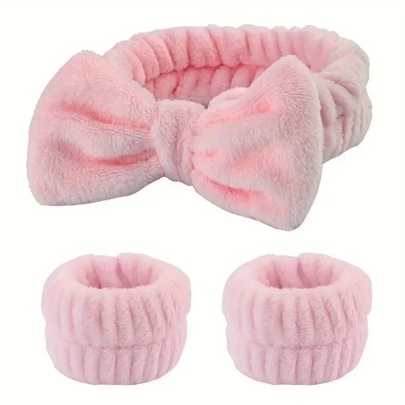 Other - 3 Piece Face Washing Headband and Wristband Set